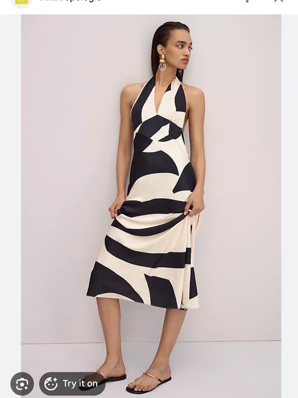 Anthropologie Bardot Citron Halter Midi Dress 2